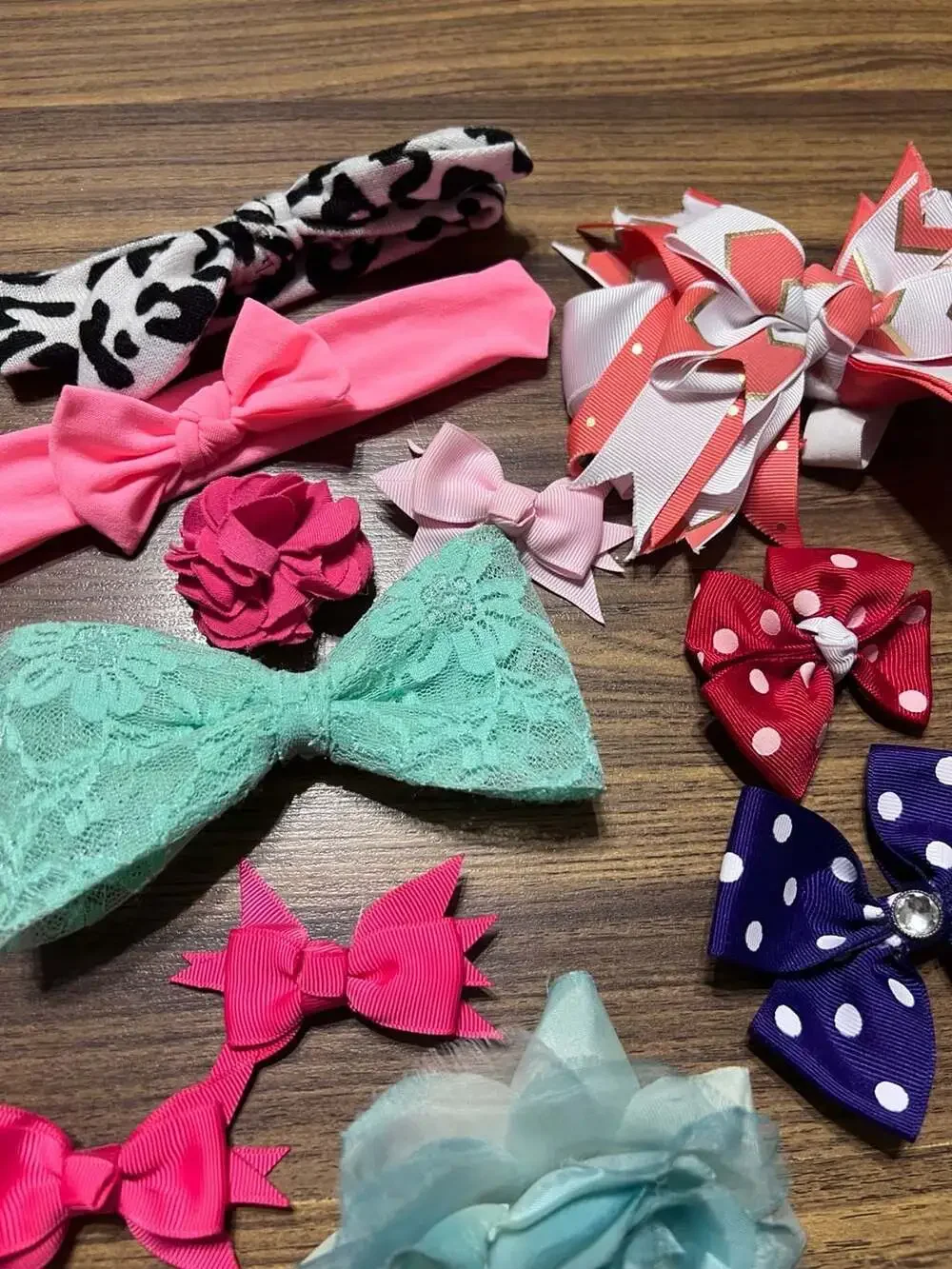 Assorted Baby Girls Hair Bows and Elastic Headbands Collection